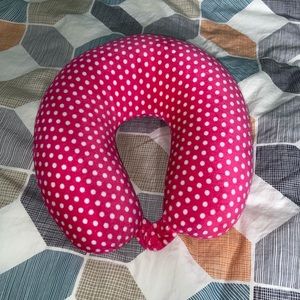 Pink polka dot neck pillow